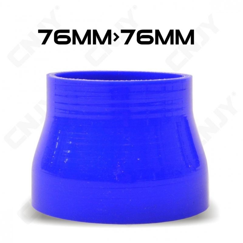 DURITE DE REDUCTION 76MM à 76MM SILICONE RENFORCEE SAMCO TRIPLE COUCHE POUR MONTAGE D'ADMISSION AIR ET REFROIDISSEMENT