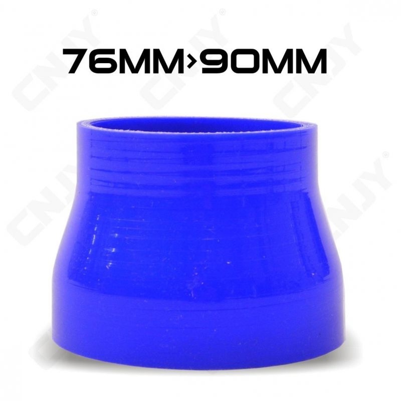 DURITE DE REDUCTION 76MM à 90MM SILICONE RENFORCEE SAMCO TRIPLE COUCHE POUR MONTAGE D'ADMISSION AIR ET REFROIDISSEMENT