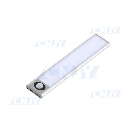 Lampe sous meuble à led autonome USB PIR 20 cm 1W argent