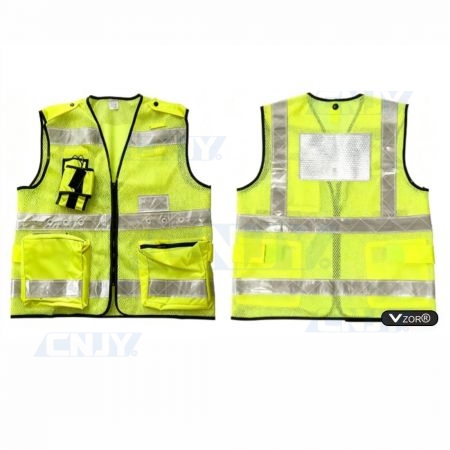Gilet jaune fluo de sécurité réfléchissant et lumineux à led