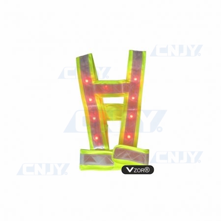 Baudrier fluo de sécurité réfléchissant et lumineux à led VZor®Tex3