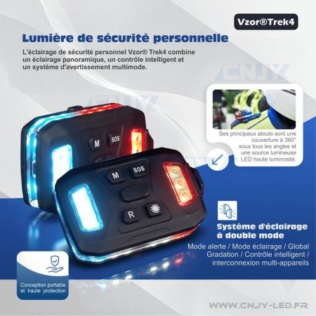 Feu de signalisation corporel et personnel à led VZOR®Trek4