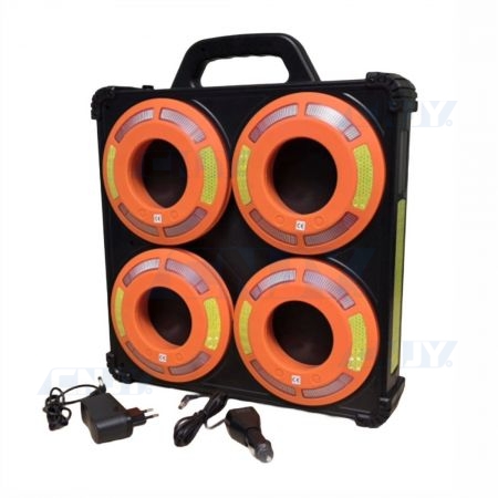 VZOR®VISIO - coffret de 8 balises de signalisation routière à led puissantes et synchronisées