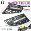 KIT 2 GRILLE DE CALANDRE ANTI BROUILLARD FEUX DE JOUR LED DIURNE DRL SEAT LEON 2