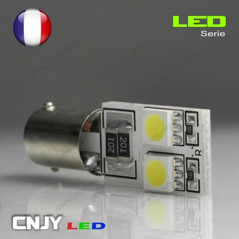 1 AMPOULE BA9S T4W 4 LED 5050SMD 12V BI-POLAIRE CANBUS ANTI ERREUR ODB 