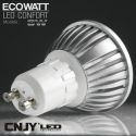 1 AMPOULE ECOWATT LED CONFORT 3W GU10-MR16-E27 12VDC ou 220VAC PUISSANTE ET COMPACT MAISON BATEAU CAMPING-CAR