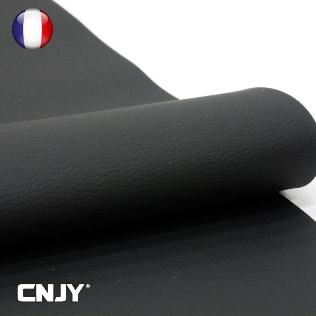 ROULEAU DE SIMILICUIR ETANCHE NOIR MAT POUR SELLERIE AUTOMOBILE ET  DOMESTIQUE