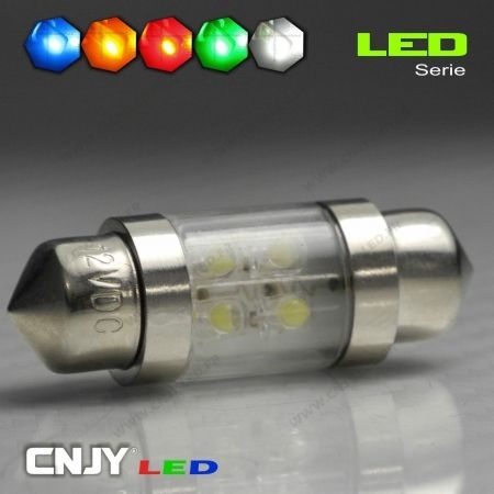 1 AMPOULE TYPE C5W 12V A LED RONDE 31-36-37-39-41-42MM