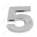 1 EMBLEME 3D RELIEF LOGO SIGLE LETTRE CHIFFRE ADHESIF 3M CHROME EN PLASTIC ABS SOLIDE QUALITE ISO NORME AUTOMOBILE