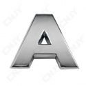 1 EMBLEME 3D RELIEF LOGO SIGLE LETTRE CHIFFRE ADHESIF 3M CHROME EN PLASTIC ABS SOLIDE QUALITE ISO NORME AUTOMOBILE