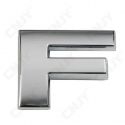 1 EMBLEME 3D RELIEF LOGO SIGLE LETTRE CHIFFRE ADHESIF 3M CHROME EN PLASTIC ABS SOLIDE QUALITE ISO NORME AUTOMOBILE