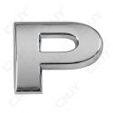 1 EMBLEME 3D RELIEF LOGO SIGLE LETTRE CHIFFRE ADHESIF 3M CHROME EN PLASTIC ABS SOLIDE QUALITE ISO NORME AUTOMOBILE