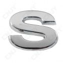 1 EMBLEME 3D RELIEF LOGO SIGLE LETTRE CHIFFRE ADHESIF 3M CHROME EN PLASTIC ABS SOLIDE QUALITE ISO NORME AUTOMOBILE