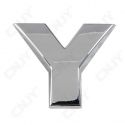 1 EMBLEME 3D RELIEF LOGO SIGLE LETTRE CHIFFRE ADHESIF 3M CHROME EN PLASTIC ABS SOLIDE QUALITE ISO NORME AUTOMOBILE