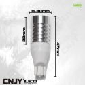 1 AMPOULE LED W16W T15 12V 1LED CREE + LENTILLE 5050 PUISSANCE DE 5W