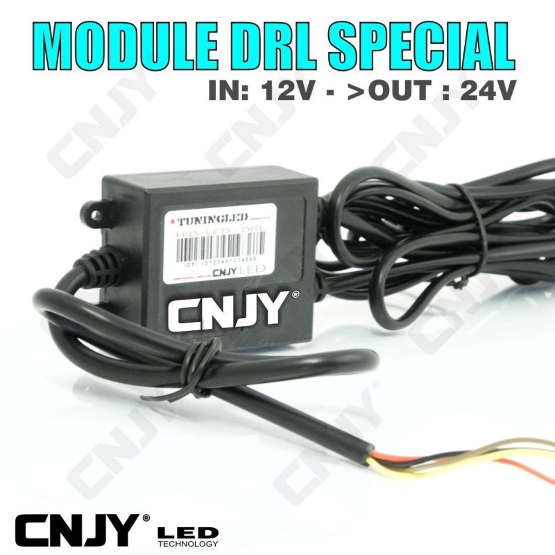 MODULE DRL VERSION SPECIAL IN: 12VDC - OUT: 24VDC POUR AUTO MONTAGE FEUX DE JOUR SPECIFIQUE 