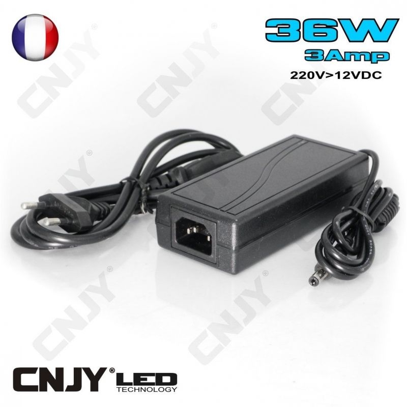 TRANSFORMATEUR 36W 3Amp -220V-12V VDC POUR MONTAGE DE BANDE ET D