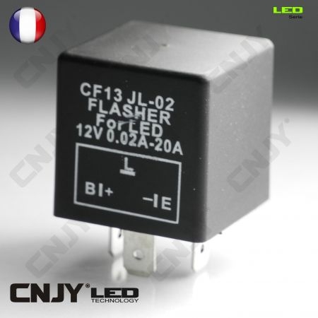 RELAIS POUR CENTRALE CLIGNOTANTE - CORRIGE LE CLIGNOTEMENT RAPIDE APRES MONTAGE DE LED MODEL 3 BROCHES CF13 -JL02