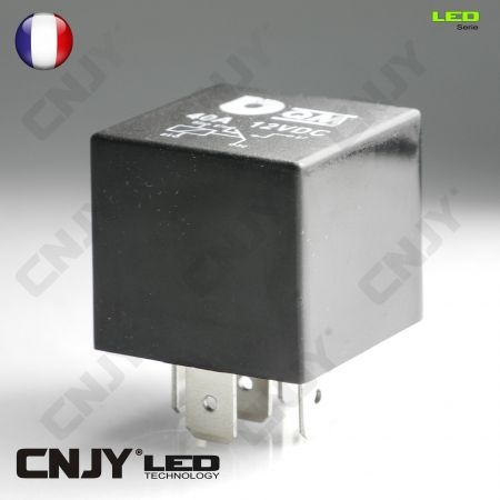 RELAIS POUR CENTRALE CLIGNOTANTE - CORRIGE LE CLIGNOTEMENT RAPIDE APRES MONTAGE DE LED MODEL 5 BROCHES 40Amp