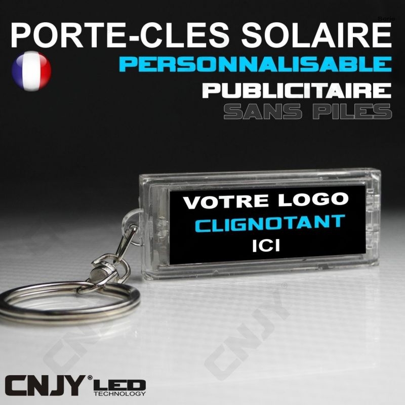 PORTE CLEF SOLAIRE PERSONNALISABLE - AUTO-MOTO-MARQUE - PUBLICITAIRE - CADEAU DE FIN D'ANNEE ENTREPRISE.