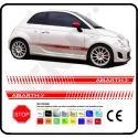 STICKERS ABARTH 180CM DE LONG 2 BANDES LATERALES - COULEUR AU CHOIX 