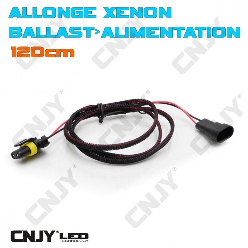 ALLONGE POUR MONTAGE DE KIT DE CONVERSION XENON HID RALLONGE ALIMENTATION BALLAST 120CM