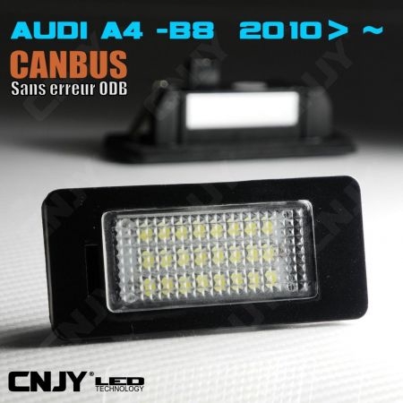 KIT ECLAIRAGE DE PLAQUE A 24 LED SMD (2 FEUX ) POUR AUDI A4 B8 -2010+ - CANBUS ANTI ERREUR ODB.