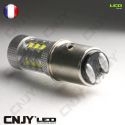 AMPOULE LED HI/LOW H6/H6M BA20D 12V/24V B35 CREE LED XPE 80W CODE/PHARE/ROUTE - FEUX MOTO MULTIVOLTAGE BI-POLAIRE