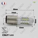 AMPOULE LED HI/LOW H6/H6M BA20D 12V/24V B35 CREE LED XPE 80W CODE/PHARE/ROUTE - FEUX MOTO MULTIVOLTAGE BI-POLAIRE