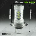 1 AMPOULE 16 LED H7 PX26D TYPE 80W CREE XPE LENTICULAIRE 12V POUR FEUX DE JOUR & PHARE ANTI BROUILLARD