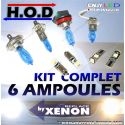 KIT 6 AMPOULES HOD - FEUX DE CROISEMENT / ROUTE / VEILLEUSE LED POUR BMW E30 SERIE 3 (SANS XENON)