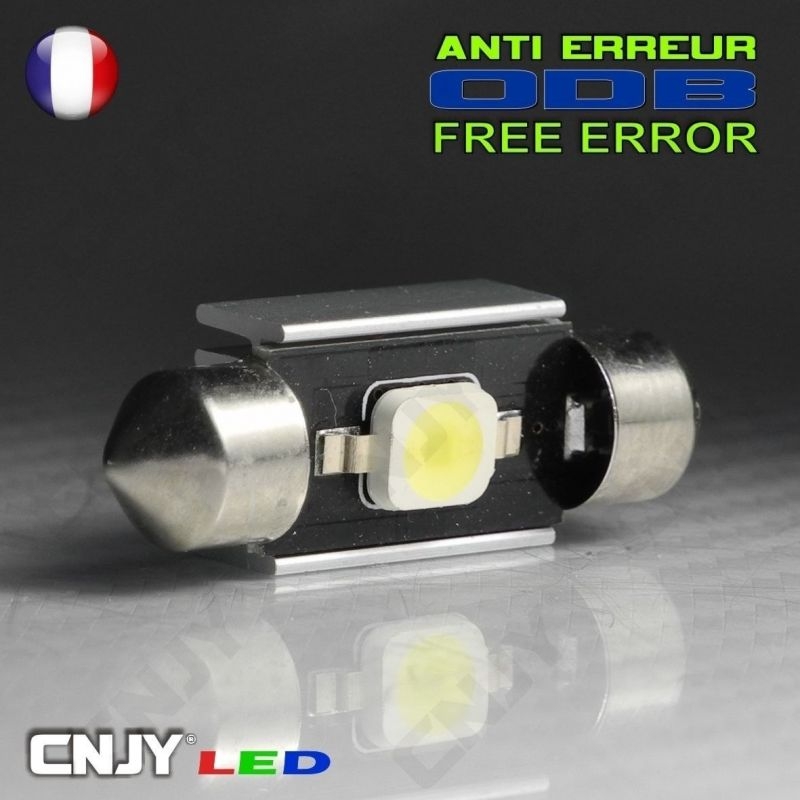 Ampoule led navette 36mm Osram canbus anti erreur ODB 12V blanc pour  éclairage de plaque et plafonnier.