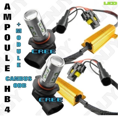 2 AMPOULE LED HB4 9006 CREE 50W + MODULE CANBUS ANTI ERREUR ODB POUR SEAT LEON 2 FEUX ANTI BROUILLARD & FEUX DE VIRAGE