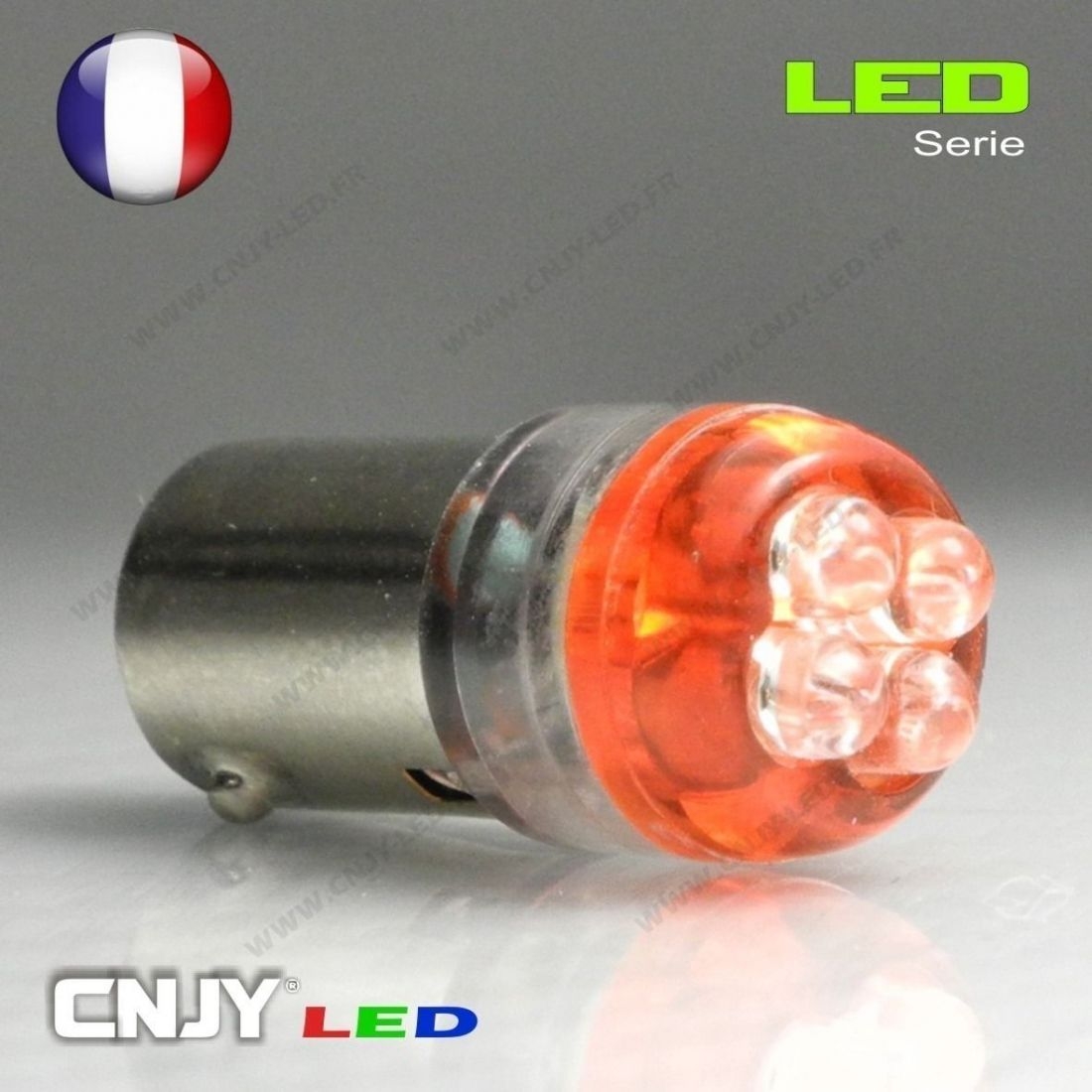 1 AMPOULE LED BA9S T4W A 4 LED RONDE 24V POLARISEE PLAFONNIER