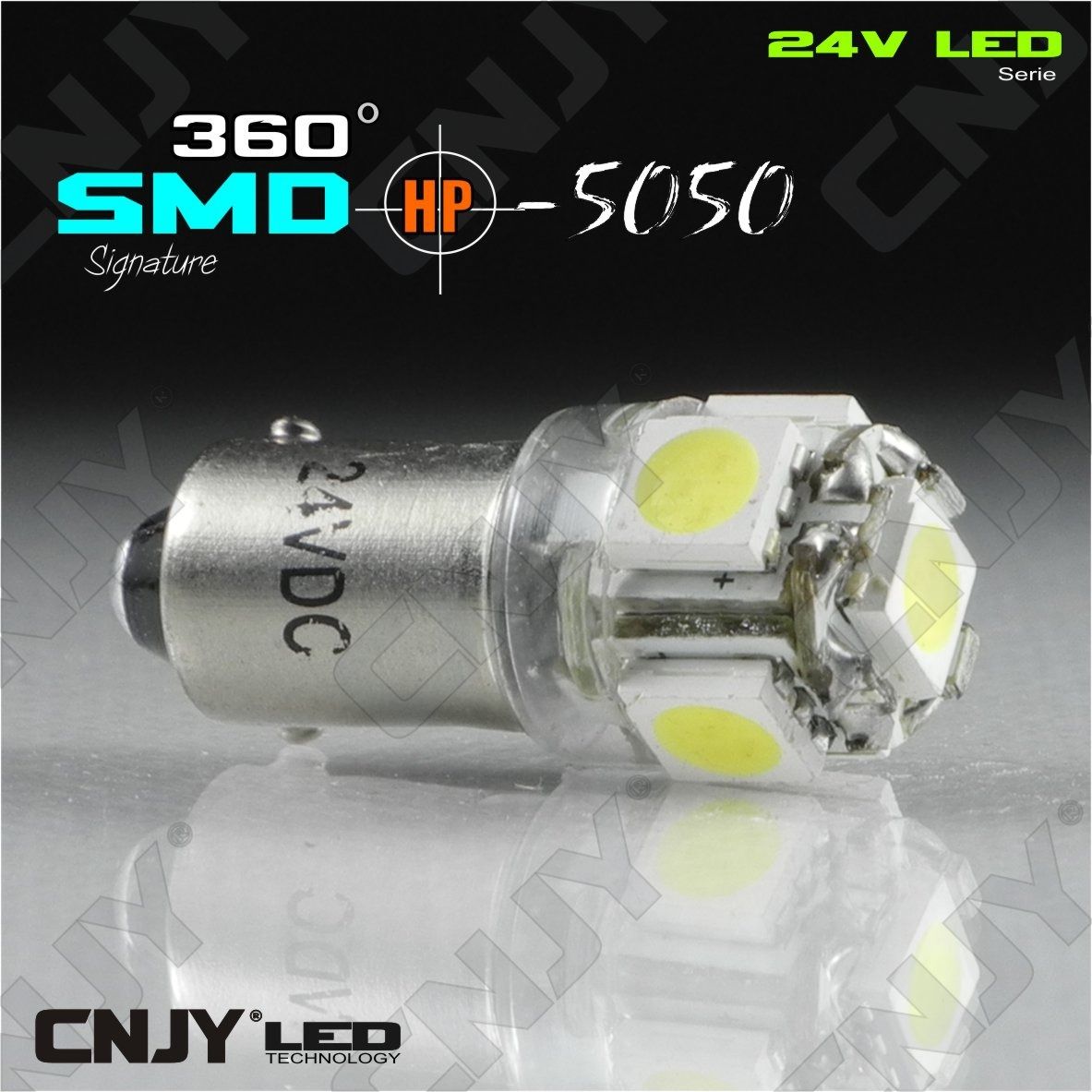 ampoule,light,bulb,led,truck,camion,ba9s,t4w,9mm,24v,dc,polarisee,5,led,smd,blanc,6000k