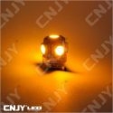 1 AMPOULE LED CAMION BA9S T4W 24V DC POLARISEE 5 LED SMD ROUGE ORANGE