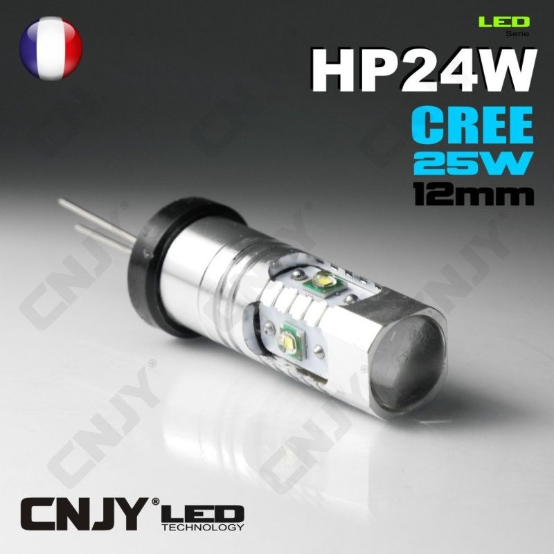 1 ampoule led cnjy hp24 cree 25w feux de jour diurne blanc 6000k pour montage sur citroen c5 c4 ds4 peugeot 508 3008 5008