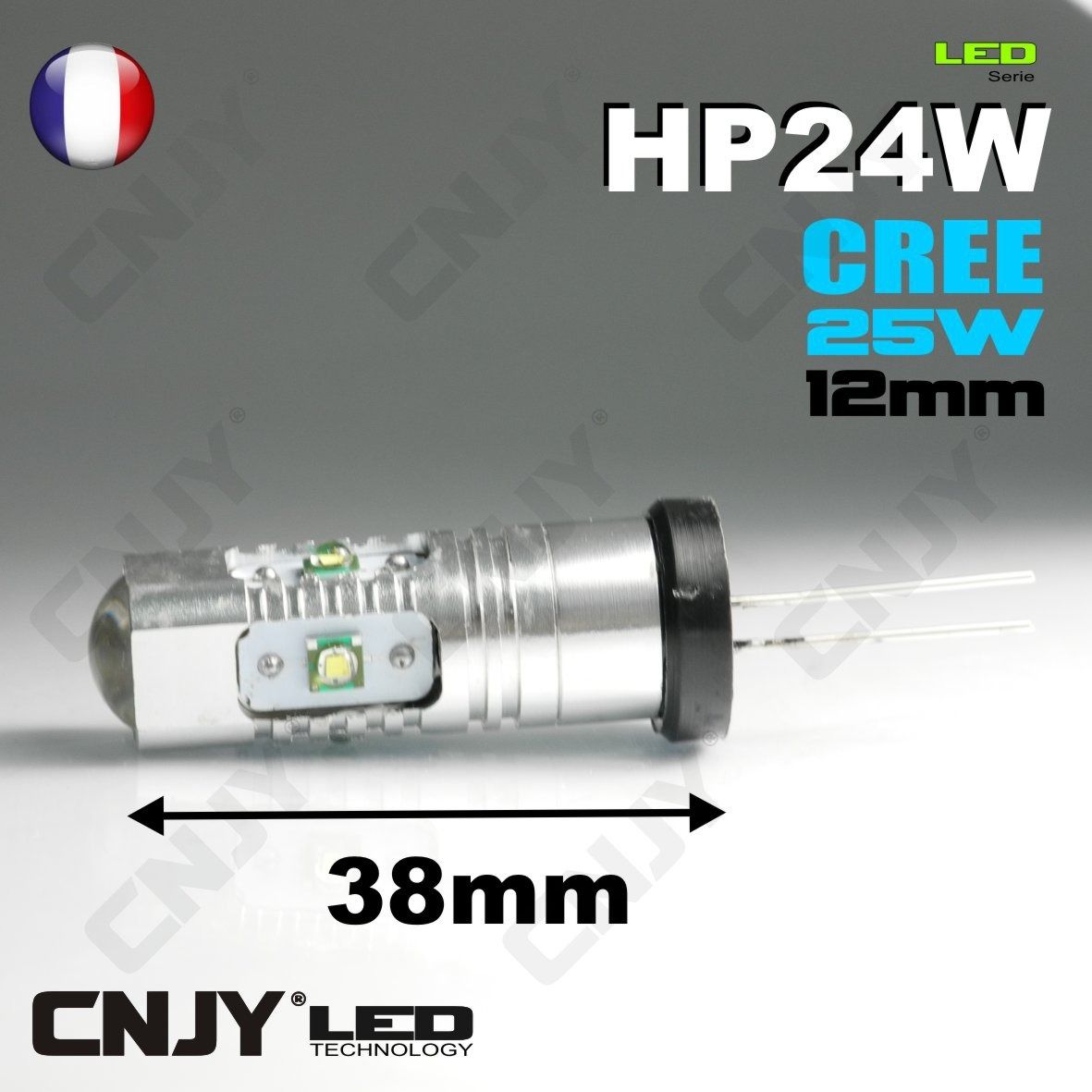 ampoule,led,cnjy,hp24w,cree,25w,feux,de,jour,diurne,blanc,6000k,pour,montage,sur,citroen,c5,c4,ds4,peugeot,508,3008,5008