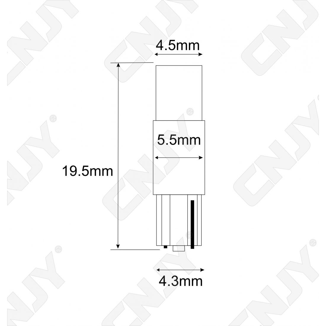 5x Ampoule T5 LED - Culot W1.2W - Blanc Xenon 