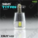 1 AMPOULE LED AUTO MOTO T10 W5W TITAN W2.1x9.5D 12V DC BIPOLAIRE 5630 BLANC 6000K - CANBUS ANTI ERREUR