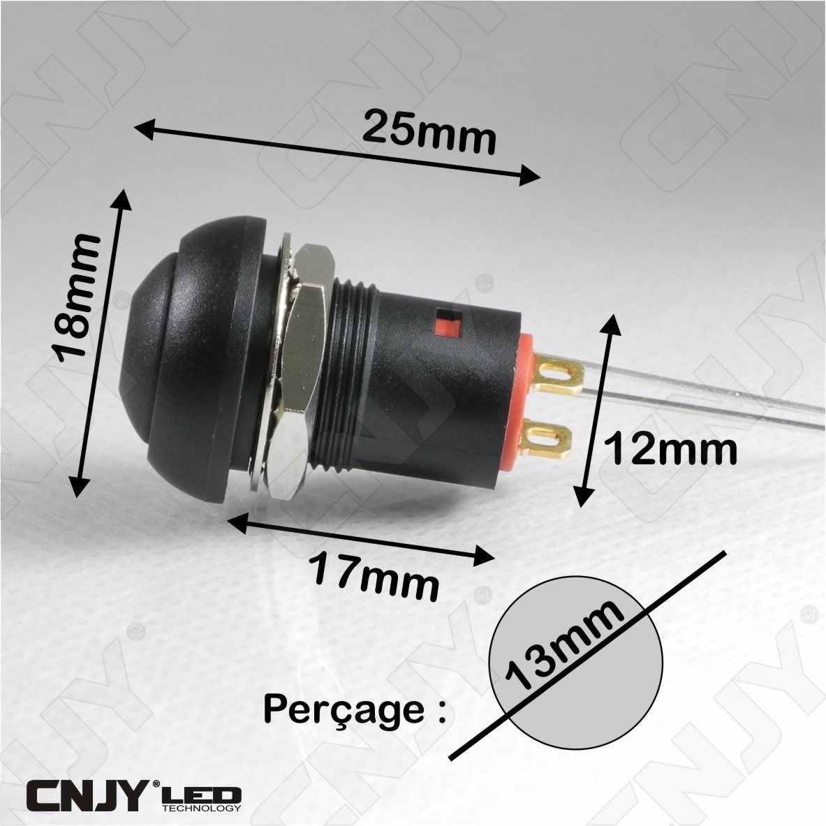 Interrupteur ON/OFF 12V 25A + LED 