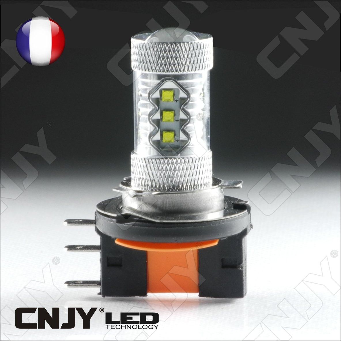 ampoule,led,h15,cree,xpe,80w,drl,canbus,culot,pgj23t-1,6000k,lenticulaire,12v,auto,moto