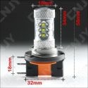 AMPOULE LED H15 CREE XPE 80W 55/15w DRL CANBUS CULOT PGJ23T-1 6000K LENTICULAIRE 12V AUTO MOTO 