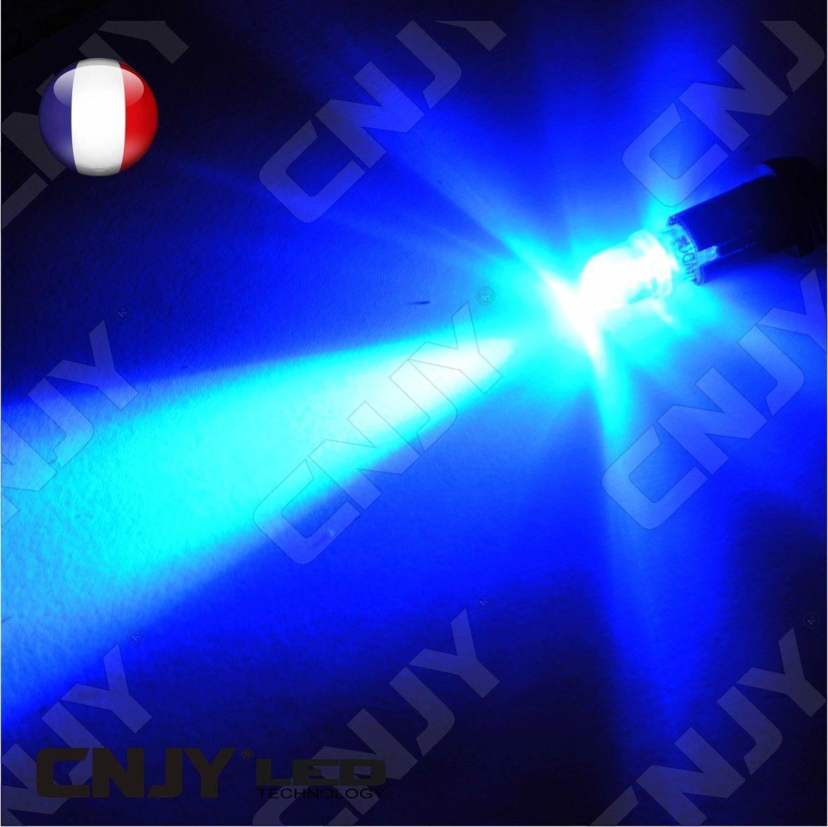 ampoule,1,led,bleu,convexe,t10,w5w,24v,dc,culot,w2.1x9.5d,pour,veilleuse,feux,de,plaque,gabarit,camion