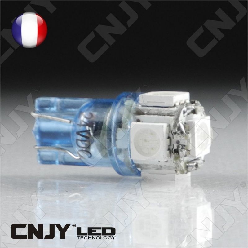 AMPOULE LED - W5W - 5 LEDS - BLEU - 24V - 10W