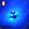 AMPOULE 5 LED SMD BLEU T10 W5W 24V DC -CULOT W2.1x9.5D POUR VEILLEUSE, FEUX DE PLAQUE, GABARIT CAMION