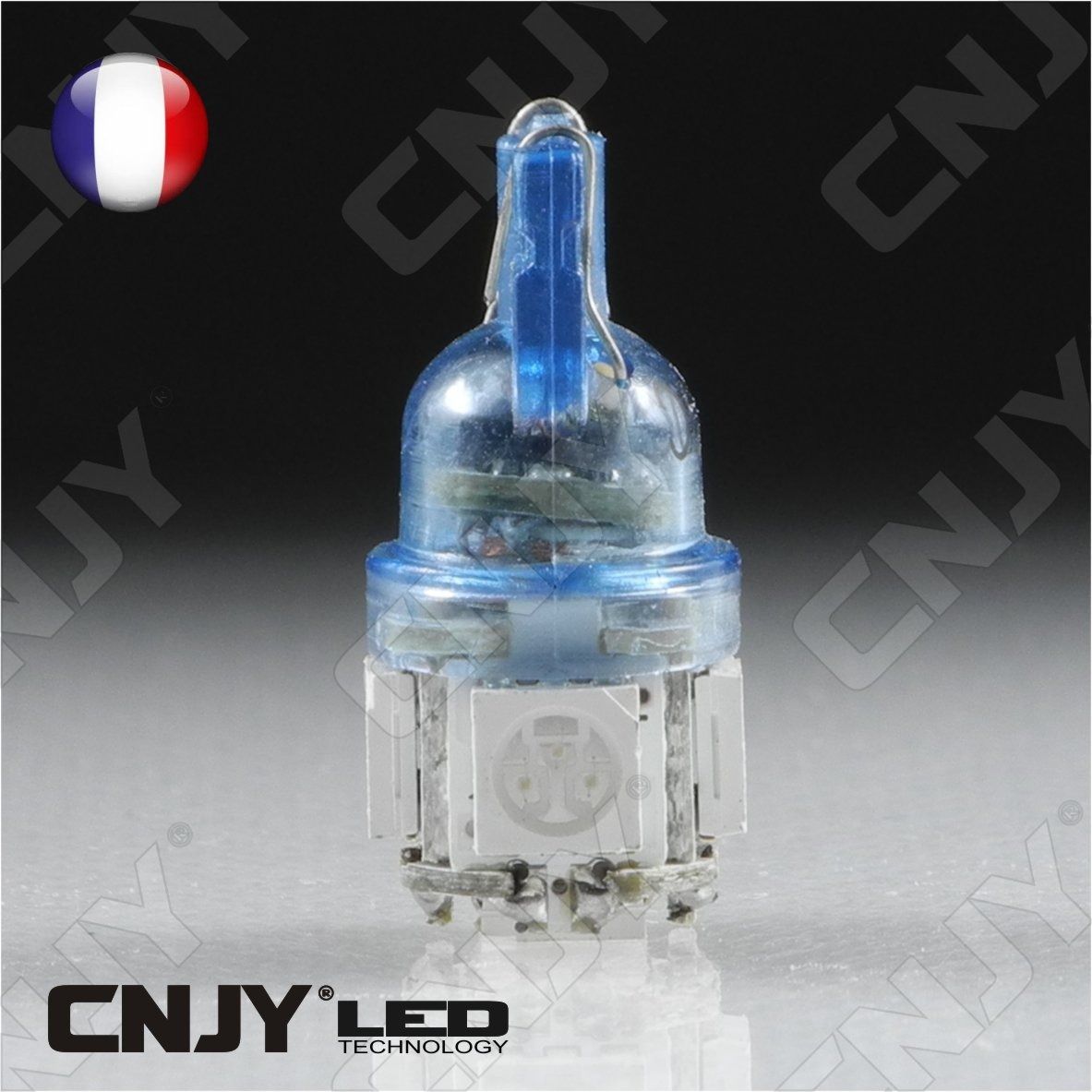 ampoule,5,led,BLEU,smd,t10,w5w,24v,dc,culot,w2.1x9.5d,pour,veilleuse,feux,de,plaque,gabarit,camion