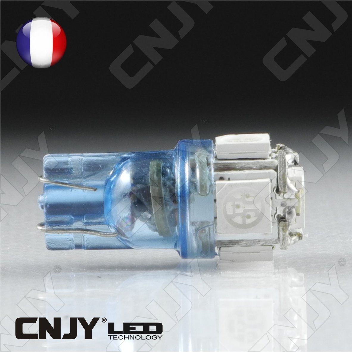 ampoule,5,led,BLEU,smd,t10,w5w,24v,dc,culot,w2.1x9.5d,pour,veilleuse,feux,de,plaque,gabarit,camion