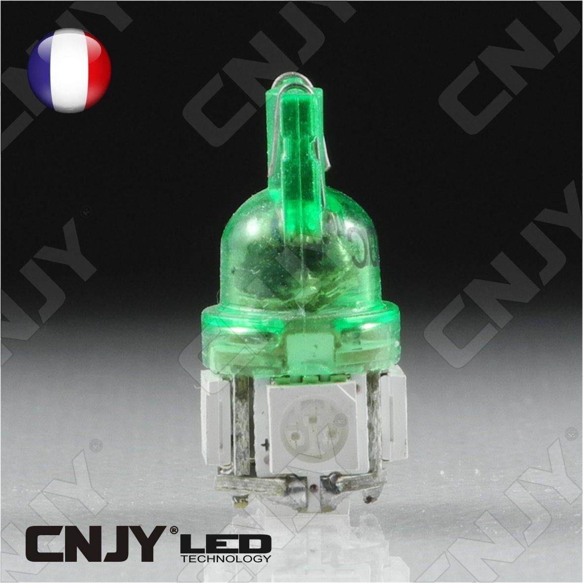 ampoule,5,led,vert,smd,t10,w5w,24v,dc,culot,w2.1x9.5d,pour,veilleuse,feux,de,plaque,gabarit,camion