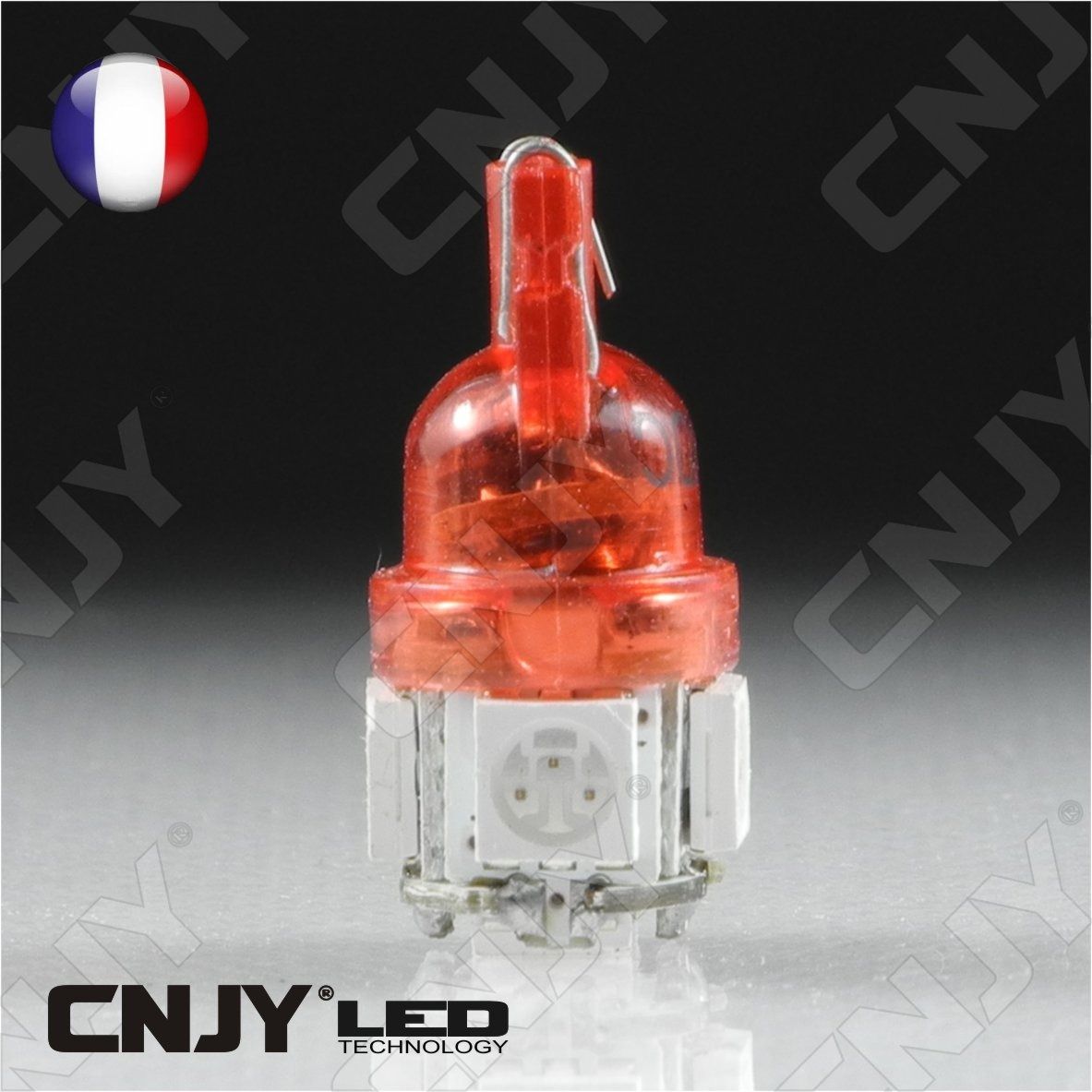 ampoule,5,led,rouge,smd,t10,w5w,24v,dc,culot,w2.1x9.5d,pour,veilleuse,feux,de,plaque,gabarit,camion